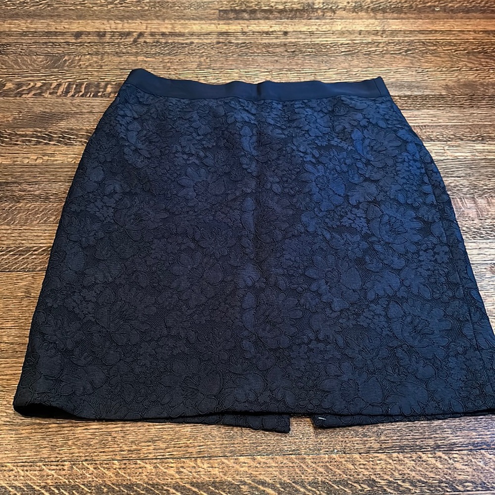 Jcrew black lace pencil skirt